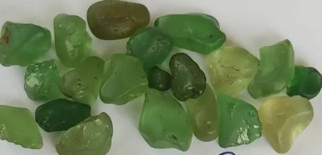 Green garnet precious stones for sale and export
